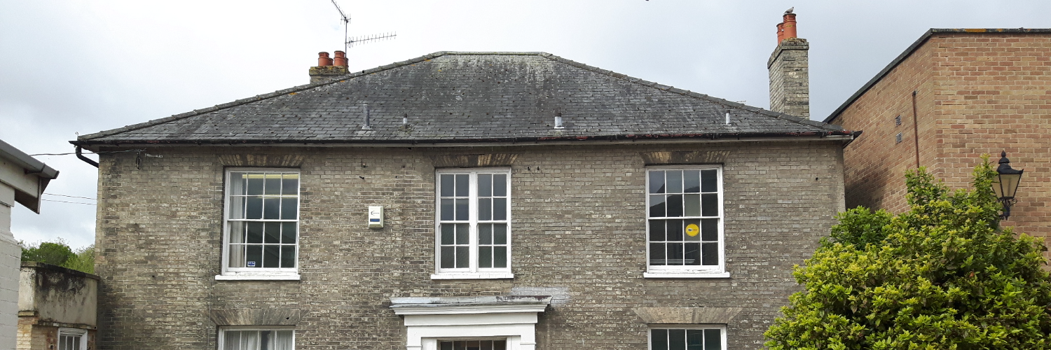 A view of a Georgian property in Thetford.